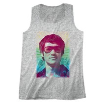 Bruce Lee Retro Sunglasses Men&#39;s Tank Top Chinese Symbols Glow Muscle Vest Gray - $24.50+