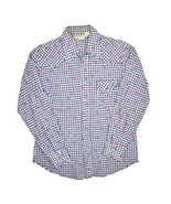 Vintage David Langman Plaid Shirt Men L Pearl Snap Cherry Print Capri Ca... - £34.92 GBP