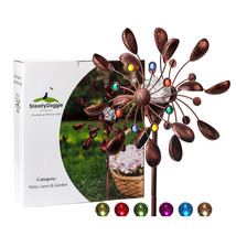 Solar Wind Spinner New 75In Jewel Cup Multi-Color Seasonal Led Lighting NEW - £34.51 GBP