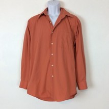Alexander Julian Colours Mens Orange Button Front Shirt Size Medium 15 1... - $18.69