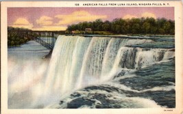 Vtg Postcard, Niagara Falls, N.Y. American Falls from Luna Islands PM 1936 - £4.43 GBP