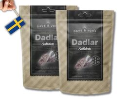 2 Bags of Dave and Jones Dadlar Saltlakrits 125g (4.40oz) Dates salt lic... - $18.90