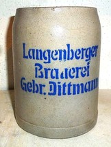 Dittmann +1974 Langenberg Langenberger Brauerei Salt-glazed German Beer ... - £15.88 GBP