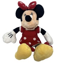 Disney Plush Minnie Mouse Red Dress Small Stuffed Animal 10 inch  With Bow - £7.32 GBP