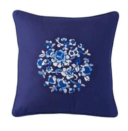 CHAPS Home MANDARIN GARDEN Pillow Size: 18 x 18" New SHIP FREE Floral BLUE Throw - $89.99
