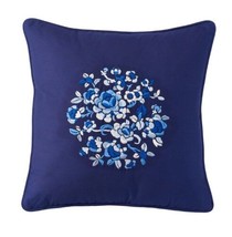 Chaps Home Mandarin Garden Pillow Size: 18 X 18&quot; New Ship Free Floral Blue Throw - £72.54 GBP