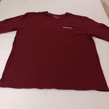 Columbia Men's Burgundy Cotton Long Sleeve Crewneck Graphic T-Shirt Size 2XL image 6
