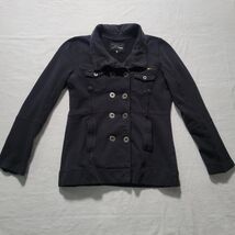 Hurley Black Military Style Jacket Women’s Double Breasted Metal Button ... - $26.72