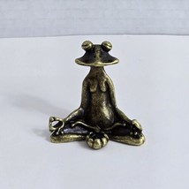 Metal Bronze Meditating Frog Statue Incense Burner Holder Home Décor - £5.51 GBP