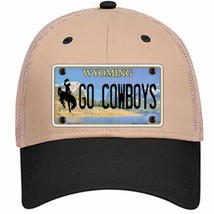 Go Cowboys Wyoming Novelty Khaki Mesh License Plate Hat - £22.64 GBP