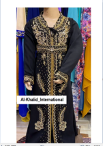 Wedding Black Kaftan Girls Georgette Kids Ramadan Dress Moroccan Special... - £48.38 GBP
