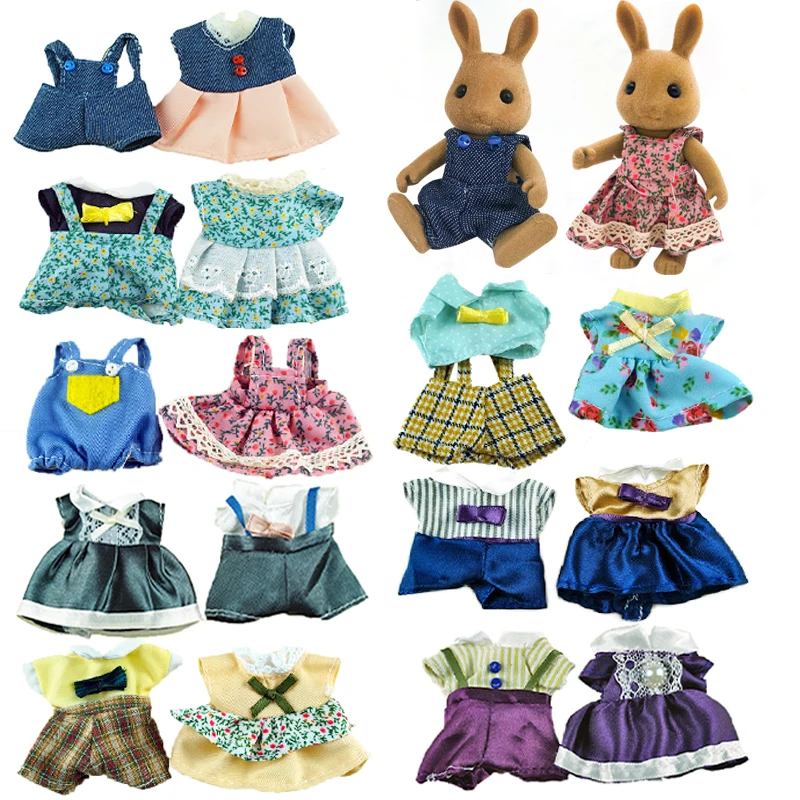 Play Forest Animal Family Dolls Clothes Compatible 1:12 Dollhouse Accessories 10 - £23.18 GBP