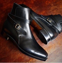 Bespoke Black Ankle High Jodhpurs Buckle Leather Boot - £120.54 GBP