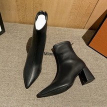 White High Heel Short Ankle Boots Women Autumn Winter Pointed Elegant Fashion Wo - £28.16 GBP