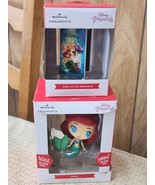 2 New Hallmark Disney Little Mermaid ARIEL Boxed Ornaments Bobble Head W... - $354.32 MXN