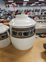 Vtg 3 Canister Set Mikasa Intaglio ARABELLA 6.5”, 5”, 4.5” Excellent Con... - $45.98