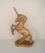 Vintage Brass Unicorn figurine fantasy MCM Mid Century mythical creature - $39.59