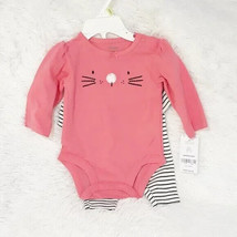 Carter&#39;s Baby 2pc Long Sleeve One Piece Top/ Pants Set &quot;Baby Girl&quot; (Size 3M) New - £10.44 GBP