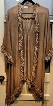 Free People Shawl\Wrap One Size Festival Bohemian Fringe~brown\tan~Boho~... - $25.73