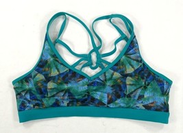 Prana Teal Print Pull On Sports Bra Strappy Back Design Womens Medium - £15.88 GBP