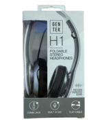 Gen Tek H1 Foldable Stereo Headphones White/Silver Built In Mic 3.5MM Jack - £11.79 GBP