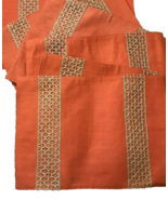 Orange Burlap Jute Placemats Holiday Fall Thanksgiving Stitching Embroid... - $27.08 CAD