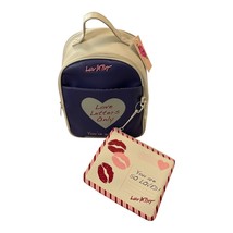 Betsey Johnson Luv Betsey Backpack and Pouch Set – "Love Letters Only" – Beige, - $934.09 MXN