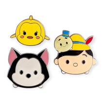 Pinocchio Disney Pins: Cleo, Figaro, Pinocchio, and Jiminy Cricket Tsum Tsums - £42.94 GBP