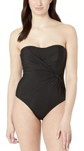 Nwt Jets Swimwear Australia Jetset Black Bandeau One Piece Swimsuit Women Size 4 - £33.47 GBP