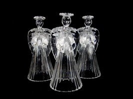 Crystal Candle Holders, Set of 3 Angels, Mid Century Crystal Angel Candle Holder - £19.66 GBP