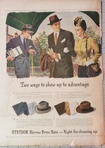1940s Stetson Narrow Brim Mens Hats Print Ad - £14.81 GBP