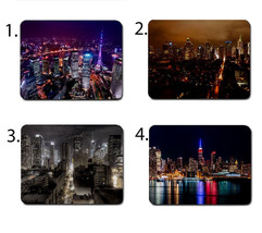 Mouse pad with world capitals print of New York, Paris, Hong Kong, London   - £13.64 GBP