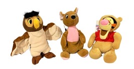 Disney Winnie the Pooh Plush Figures Tigger as Pooh, Kanga &amp; Owl Bean Bags 7&quot; - £35.05 GBP