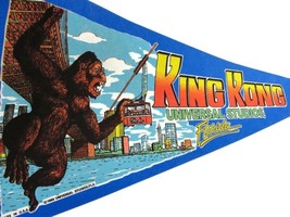 Vintage King Kong Universal Studios Florida Pennant 1989 Blue - £74.03 GBP