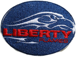 Liberty Flames logo Iron On Patch - $112.43 MXN