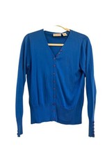 Kim Rogers Women’s Cardigan Blue Size M 100% Cotton - $9.70