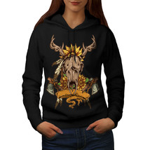 Wellcoda Native Indian Womens Hoodie, Deer Animal Casual Hooded Sweatshirt - £29.31 GBP