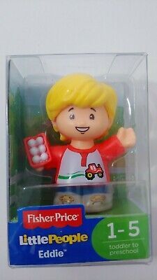 Fisher Price little people New person Eddie figure red shirt eggs blonde hair - £4.74 GBP