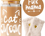 Cat Mom Gifts for Women, Cute Cat Lovers Ice Coffee Cup with Bamboo Lid ... - $21.51