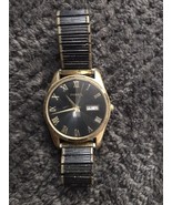 Vintage Fossil Mens Watch PC9610 Gold Tone Case Water Resistant Untested - £12.21 GBP