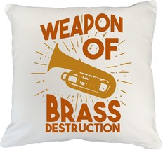 Make Your Mark Design Brass Instrument White Pillow Cover for Musician &amp; Instrum - £19.73 GBP+