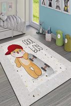 LaModaHome Area Rug Non-Slip - Grey Red hat Soft Machine Washable Bedroom Rugs I - £25.69 GBP+