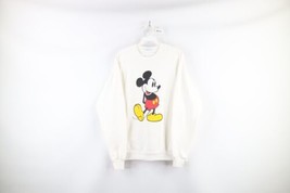 Vtg 80s Disney Womens XL Distressed Mickey Mouse Crewneck Sweatshirt White USA - $89.05