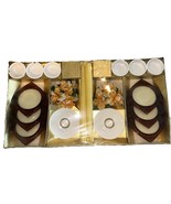 VINTAGE NIB 18pc SET Lucite Coasters Taper Candles Holder Ashtray Flower... - $40.61 CAD
