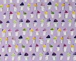 Cotton Snow Cones Dessert Drinks Food Lavendar Fabric Print by Yard D572.63 - $13.95
