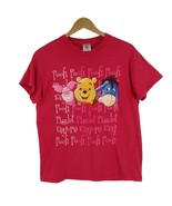 Vintage 90s Disney Pooh Bear Spellout Piglet Baby T Pink T Shirt YOUTH X... - $20.28 CAD