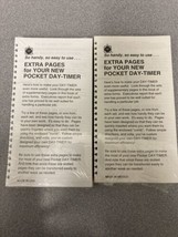 (2) Pack Pocket DAY-TIMER Sheets Extra Pages Vtg Original Paper Refill Nos - £15.60 GBP