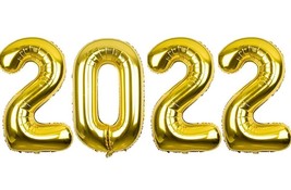 gold number 2022 mylar balloons 2022 decorations party supplies - £5.73 GBP