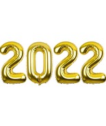 gold number 2022 mylar balloons 2022 decorations party supplies - £5.84 GBP
