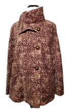 Talbots Retro Swing Jacket Womens 10 Leopard Print 7/8 Sleeve 60s Throwback Coat - £20.74 GBP